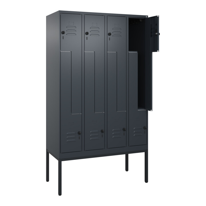 C+P Z-Spind Classic PLUS, Gestell, 8 Fächer, 2120x1200x500mm, 7016/7016 Verschluss Sicherheits-Drehriegel