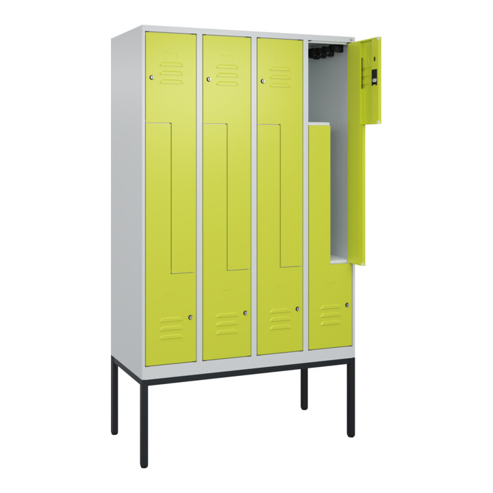 C+P Z-Spind Classic PLUS, Gestell, 8 Fächer, 2120x1200x500mm, 7035/0024 Verschluss Zylinderschloss