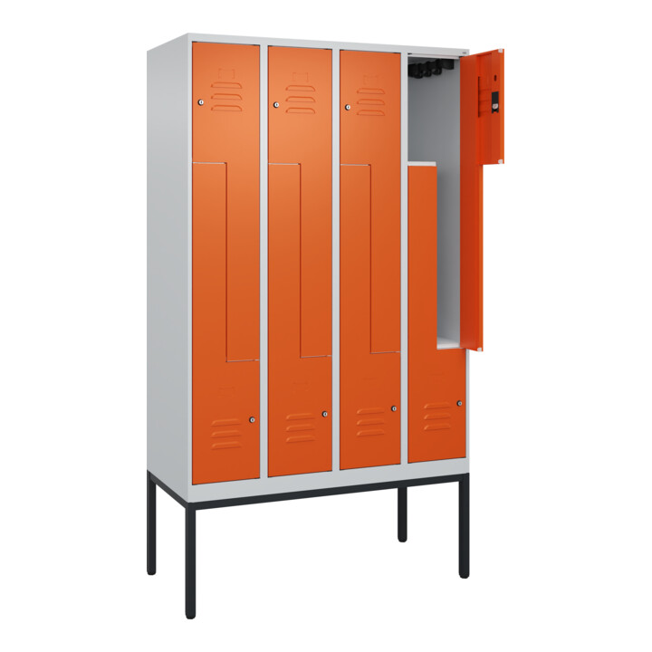 C+P Z-Spind Classic PLUS, Gestell, 8 Fächer, 2120x1200x500mm, 7035/2004 Verschluss Zylinderschloss