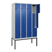 C+P Z-Spind Classic PLUS, Gestell, 8 Fächer, 2120x1200x500mm, 7035/5010 Verschluss Sicherheits-Drehriegel-4
