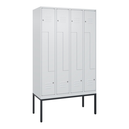 C+P Z-Spind Classic PLUS, Gestell, 8 Fächer, 2120x1200x500mm, 7035/7035 Verschluss Zylinderschloss