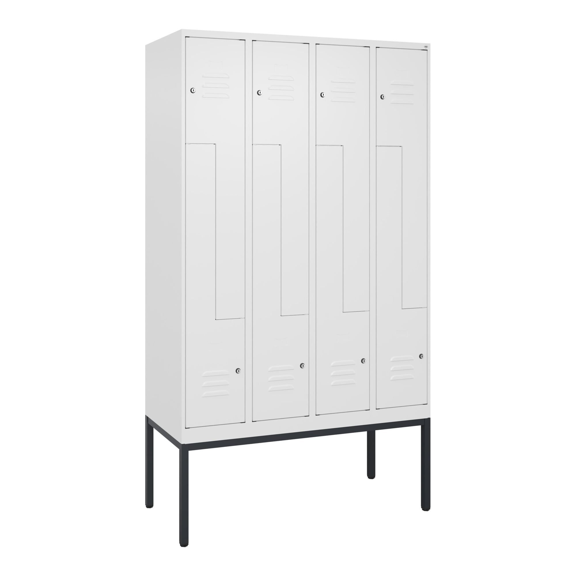 C+P Z-Spind Classic PLUS, Gestell, 8 Fächer, 2120x1200x500mm, 9016/9016 Verschluss Zylinderschloss ; C + P Möbelsysteme