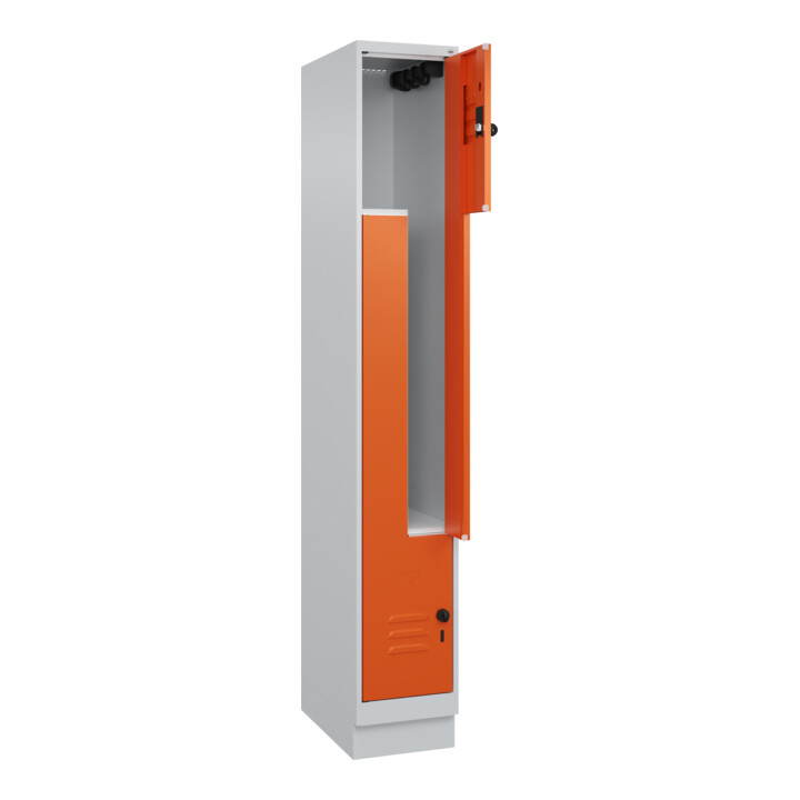 C+P Z-Spind, Classic PLUS, Sockel, 2 Fächer, 1950x300x500mm, 7035/2004 Verschluss Sicherheits-Drehriegel