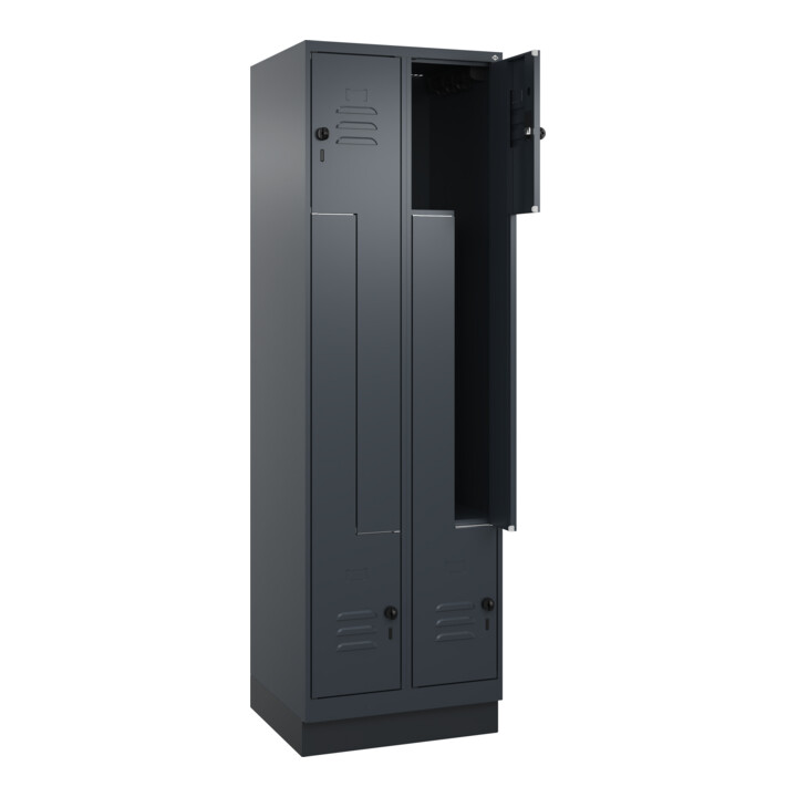 C+P Z-Spind, Classic PLUS, Sockel, 4 Fächer, 1950x600x500mm, 7016/7016 Verschluss Sicherheits-Drehriegel