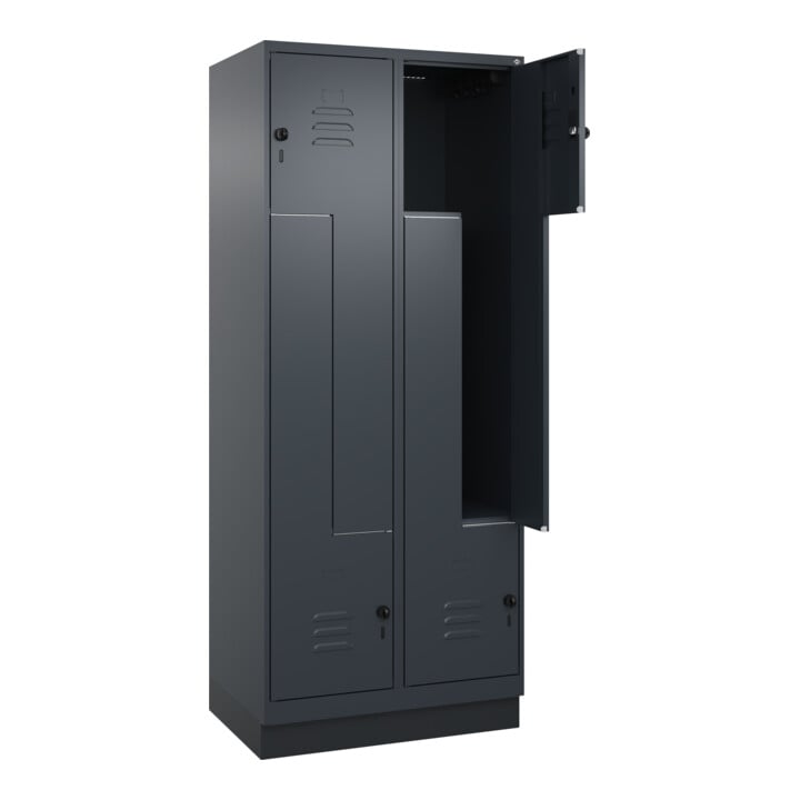 C+P Z-Spind, Classic PLUS, Sockel, 4 Fächer, 1950x800x500mm, 7016/7016 Verschluss Sicherheits-Drehriegel