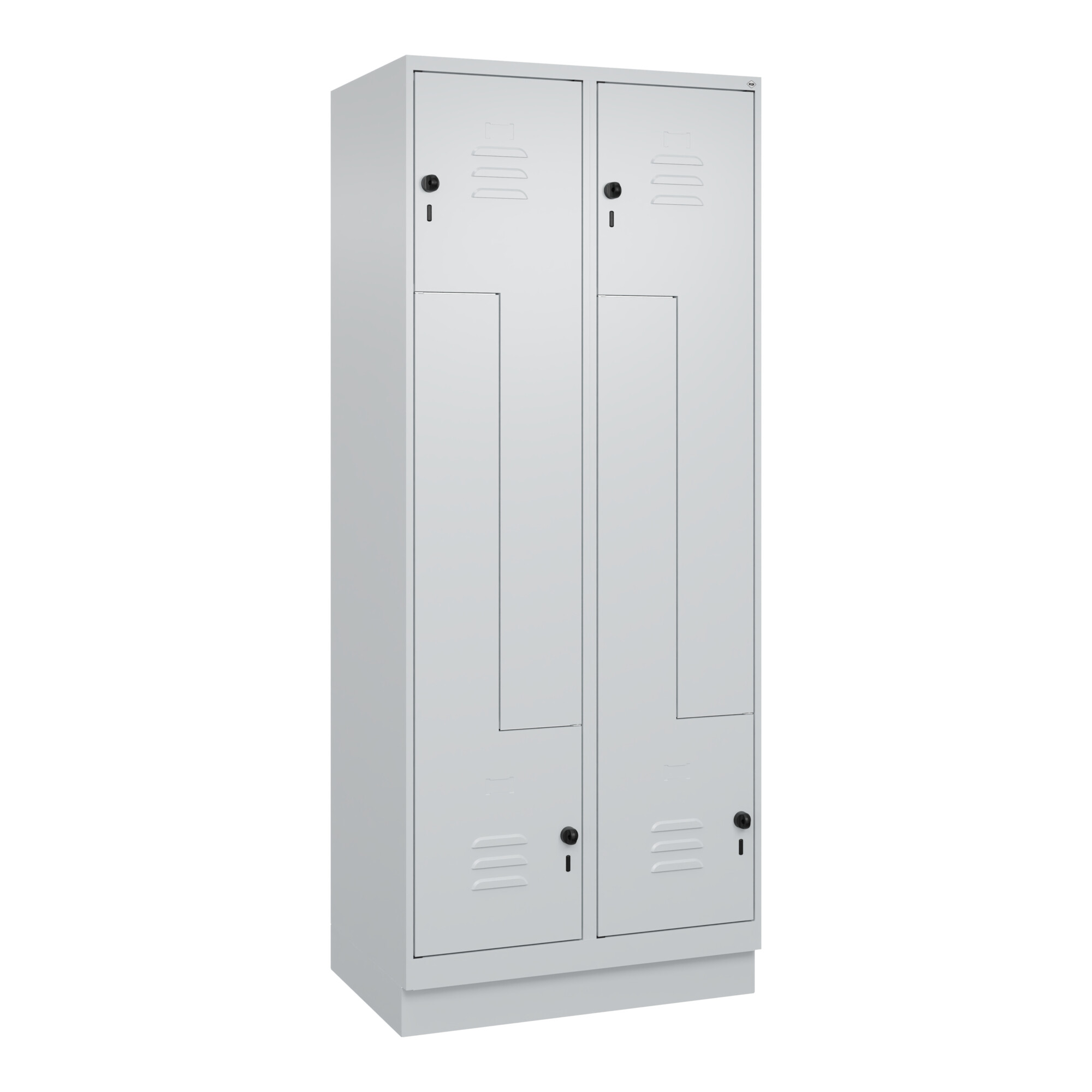 C+P Z-Spind, Classic PLUS, Sockel, 4 Fächer, 1950x800x500mm, 7035/7035 Verschluss Sicherheits-Drehriegel ; C + P Möbelsysteme
