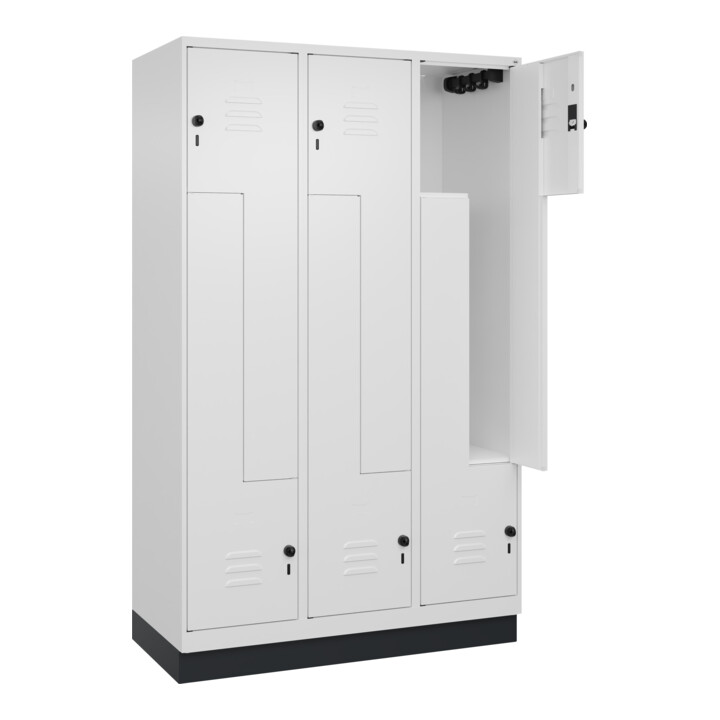 C+P Z-Spind, Classic PLUS, Sockel, 6 Fächer, 1950x1200x500mm, 9016/9016 Verschluss Sicherheits-Drehriegel