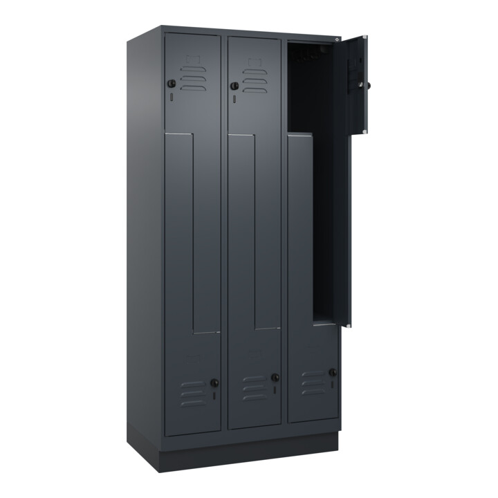 C+P Z-Spind, Classic PLUS, Sockel, 6 Fächer, 1950x900x500mm, 7016/7016 Verschluss Sicherheits-Drehriegel
