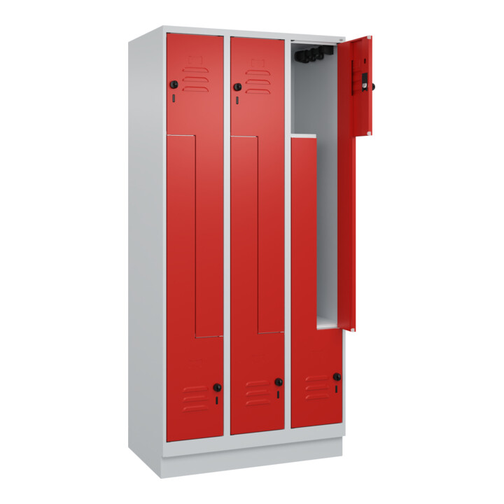 C+P Z-Spind, Classic PLUS, Sockel, 6 Fächer, 1950x900x500mm, 7035/3020 Verschluss Sicherheits-Drehriegel