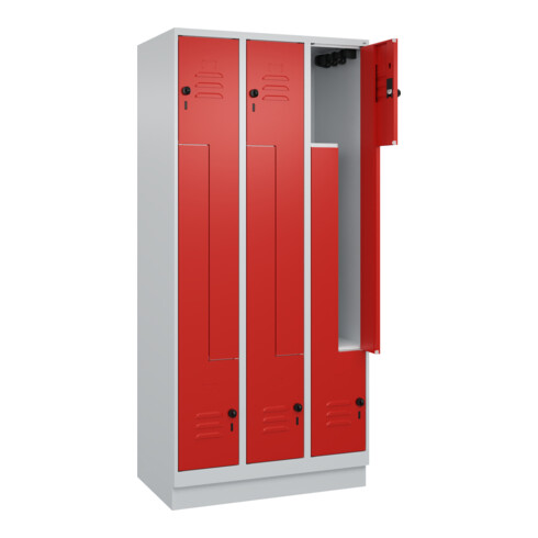 C+P Z-Spind, Classic PLUS, Sockel, 6 Fächer, 1950x900x500mm, 7035/3020 Verschluss Sicherheits-Drehriegel