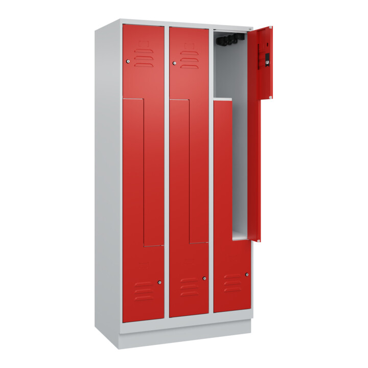 C+P Z-Spind, Classic PLUS, Sockel, 6 Fächer, 1950x900x500mm, 7035/3020 Verschluss Zylinderschloss