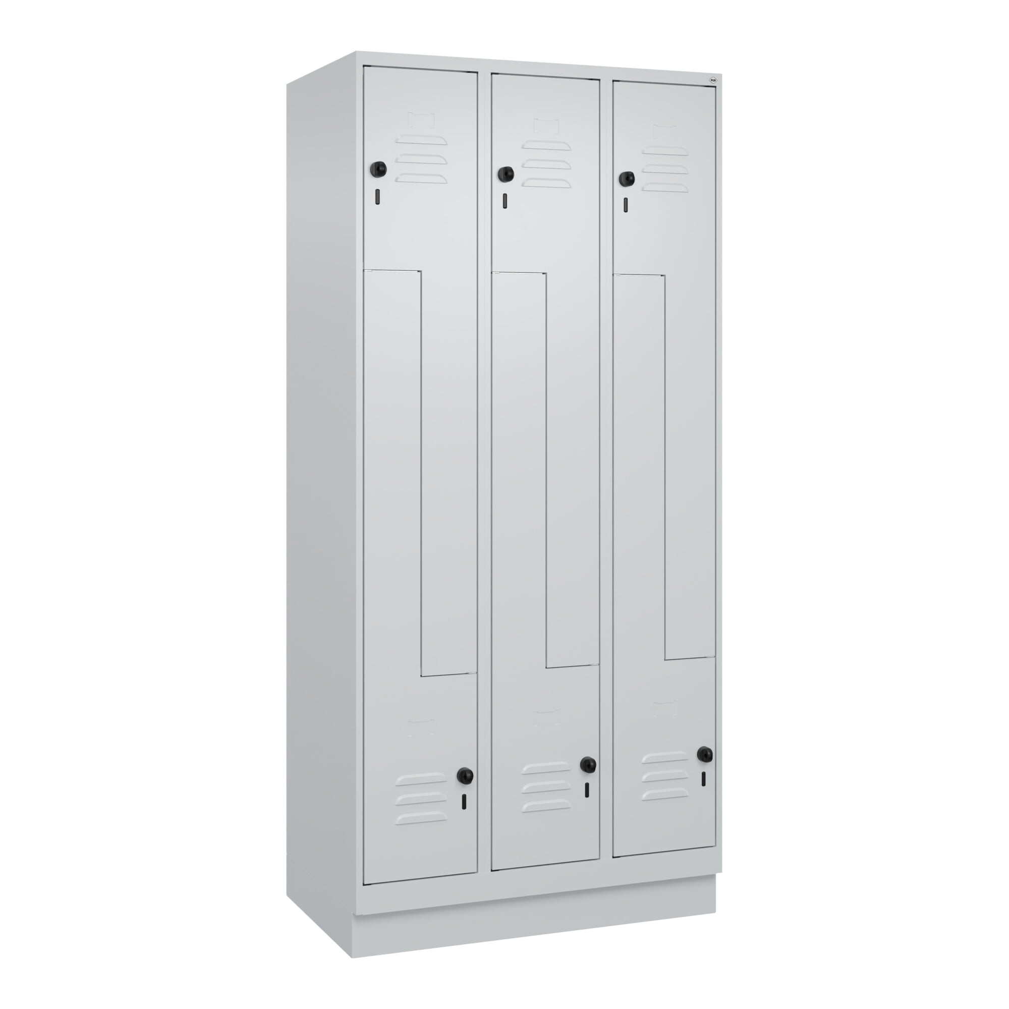 C+P Z-Spind, Classic PLUS, Sockel, 6 Fächer, 1950x900x500mm, 7035/7035 Verschluss Sicherheits-Drehriegel ; C + P Möbelsysteme