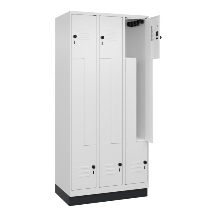 C+P Z-Spind, Classic PLUS, Sockel, 6 Fächer, 1950x900x500mm, 9016/9016 Verschluss Sicherheits-Drehriegel