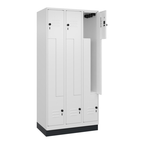 C+P Z-Spind, Classic PLUS, Sockel, 6 Fächer, 1950x900x500mm, 9016/9016 Verschluss Sicherheits-Drehriegel