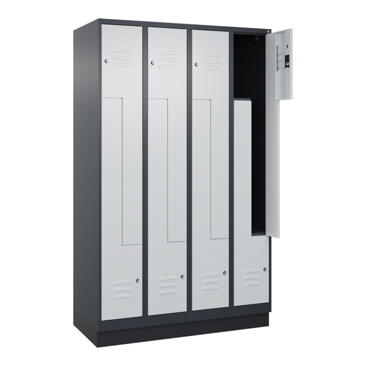 C+P Z-Spind, Classic PLUS, Sockel, 8 Fächer, 1950x1200x500mm, 7016/7035 Verschluss Zylinderschloss