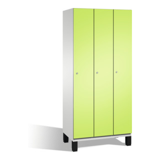 Coffre C+P Cambio sur pieds 3 compartiments Façade Viridian vert corps Gris clair
