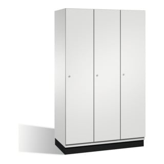 C+P Vestiaire Cambio sur socle 3 casiers Face gris clair Corps gris clair
