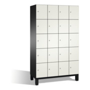 Cabinet C+P Cambio sur pieds, 20 compartiments, H1980xL1200xP525mm Avant Blanc pur corps Noir gris-1