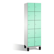 Cambio C+P armoire avec étagères sur pieds 10 étagères avant vert clair corps vert clair gris clair-1