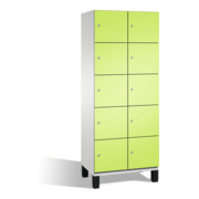 Cabinet Cambio C+P sur pieds, 10 compartiments, H1980xL800xP525mm avant Viridian vert carrosserie gris clair-1