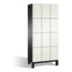 C+P Cabinet Cambio sur pieds 12 compartiments Avant Blanc pur corps Noir gris-1