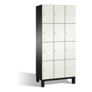 C+P Cabinet Cambio sur pieds 12 compartiments Avant Blanc pur corps Noir gris-1