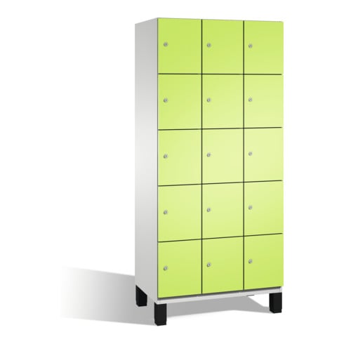 C+P Cabinet Cambio sur pieds 15 compartiments Avant Viridian vert Corps Gris clair