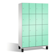 Cabinet Cambio C+P sur pieds, 16 compartiments, H1980xL1200xP525mm avant vert clair corps gris clair-1