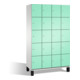 Cabinet Cambio C+P sur pieds, 20 compartiments, H1980xL1200xP525mm avant vert clair corps gris clair-1