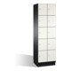 Armoire Cambio C+P avec étagères sur socle 10 étagères Façade Blanc pur corps Noir gris-1