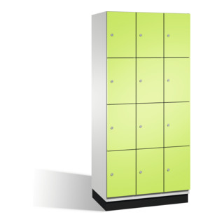Armoire Cambio C+P sur socle 12 compartiments Façade Viridian vert corps Gris clair