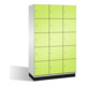 Cabinet Cambio C+P sur socle, 15 compartiments, H1950xL1200xP525mm face avant Viridian vert corps gris clair-1