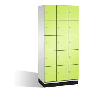 Armoire Cambio C+P sur socle 15 compartiments Front Viridian corps vert Viridian gris clair