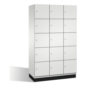 C+P Cambio armoire avec étagères sur socle 15 étagères avant gris clair corps gris clair gris clair
