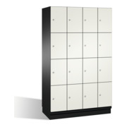 Cabinet Cambio C+P sur socle, 16 étagères, H1950xL1200xP525mm Façade Blanc pur corps Noir gris