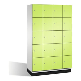 Cabinet Cambio C+P sur socle, 20 compartiments, H1950xL1200xP525mm face avant Viridian vert corps gris clair