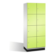 Cabinet Cambio C+P sur socle, 8 compartiments, H1950xL800xP525mm face avant Viridian vert corps gris clair-1