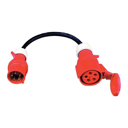 Câble adaptateur CEE fiche 16A, 5 pôles, 400V, 6h IP44