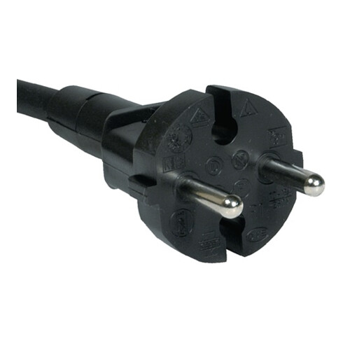 Câble de liaison H07RN-F 2 x 1 mm² 5 m avec fiche profilée noire p. l'int./l'ext
