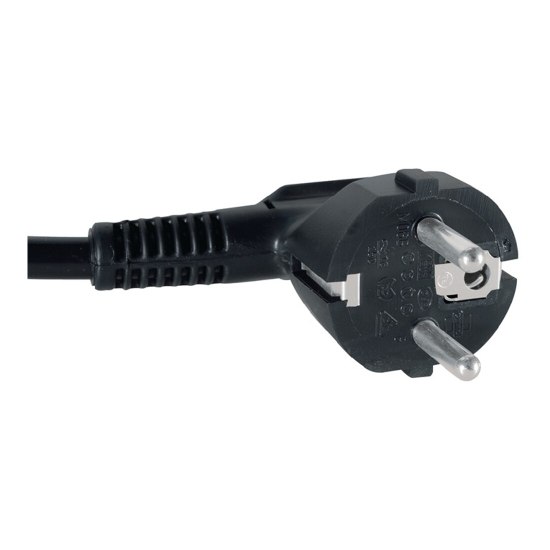 Câble de raccordement H05VV-F 3x1,5 mm² 3m avec fiche coudée noire pour intérieur