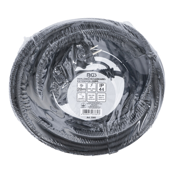Câble de rallonge BGS 20 m, 3 x 1,5 mm², IP 44