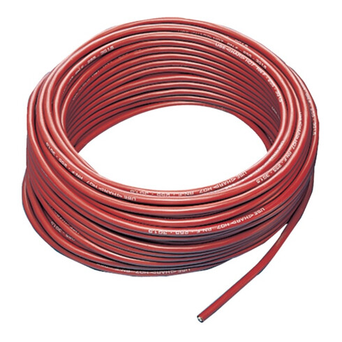 Câble en caoutchouc H07RN-F 3x1,5mm2 L.50m 450/750V rouge p. l'int. et l'ext.
