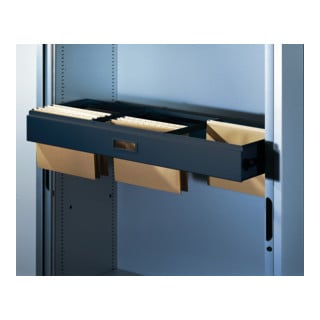 Cadre de suspension C+P pour agrafeuse DIN A4, pour classeur avec volet roulant B1200xT420mm couleur gris noir
