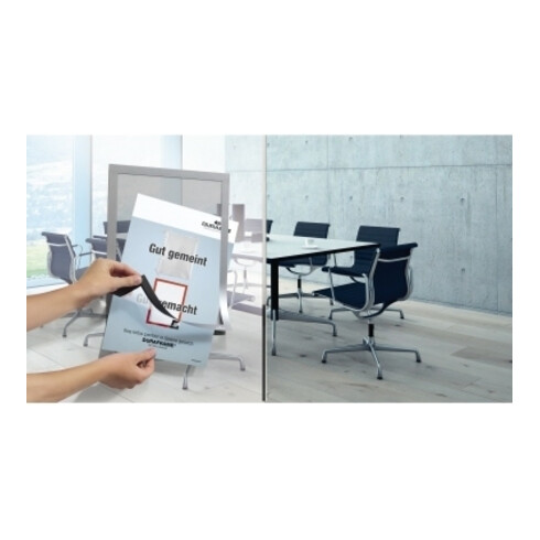 Cadre magnétique DIN A4 argent film verso autocollant 2 pces/VE DURABLE