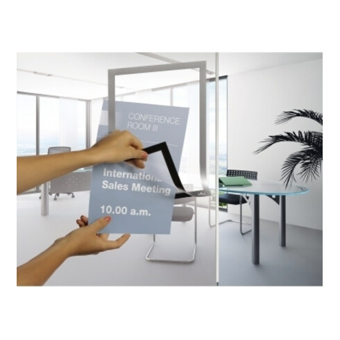 Cadre magnétique DIN A4 argent film verso autocollant 2 pces/VE DURABLE