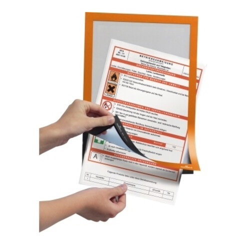 Cadre magnétique DIN A4 orange film verso autocollant 2 pces/VE DURABLE