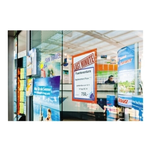 Cadre magnétique DIN A4 orange film verso autocollant 2 pces/VE DURABLE