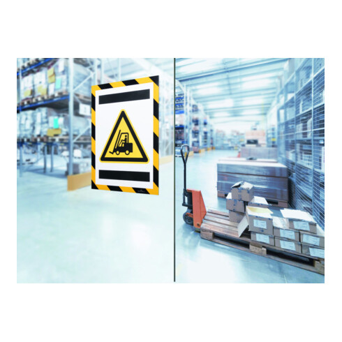 Cadre magnétique durable DURAFRAME SECURITY A4 jaune/noir