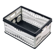 Cagette pliable L485xl345xH230mm contenu 35 l avec 2 poignées et porte-bouteille-5