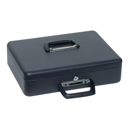 Caisse à monnaie noire, compartiment euro, 370×290×110 P